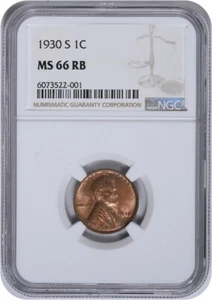 1930-S Lincoln Cent MS66RB NGC - Picture 1 of 2