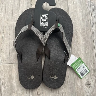 Sanuk Chanclas Sandalia Mujer Yoga Mat Correas Marrón Talla 11 Nuevo Foto 1 de 4