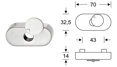 FSB Verdeckrosette oval quer 17 1759 27 Aluminium F1 F2 F3 F3 Fenster Balkontfür