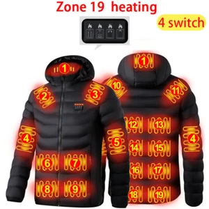 Herren Damen USB Elektrische Beheizbare Heizjacke Mantel Beheizte Warm Hoodie - Picture 1 of 50