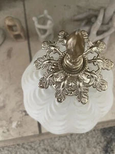 MCM SWAG LIGHT WHITE W/LONG CHAIN Gold Metal Top Bottom And Chain Works! Goddess - Picture 1 of 21