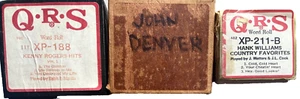 3 COUNTRY MUSIC QRS WORD PLAYER PIANO MUSIC ROLLS ~ DENVER, ROGERS, WILLIAMS - Picture 1 of 6