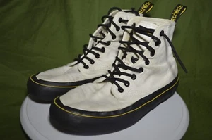 Doc Martens Monet Beige and Black Canvas Boots Women's Size 8 READ!! - Picture 1 of 14