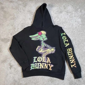 Vintage Looney Tunes Lola Bunny Skeleton Hoodie Medium Ladies Y2K Sleeve Hit - Picture 1 of 9