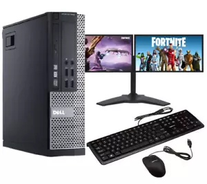 FCS ULTRA FAST Gaming PC Bundle Intel Core i7 8GB 1TB Win10 GT710 DUAL SCREEN - Picture 1 of 6