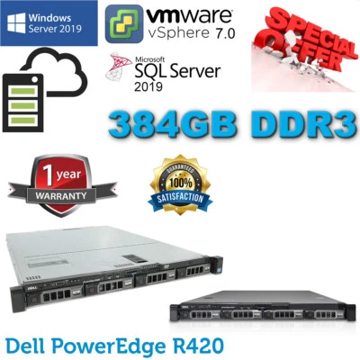DELL Poweredge R420 2x E5-2470v2 2.40Ghz 20-CORE 384GB DDR3 12TB SAS 7.2K H710 - Image 1 of 4