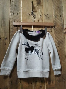 F&F, girls, pretty, sequin cream & black, soft sweatshirt, aged 2 - 3. - Picture 1 of 4