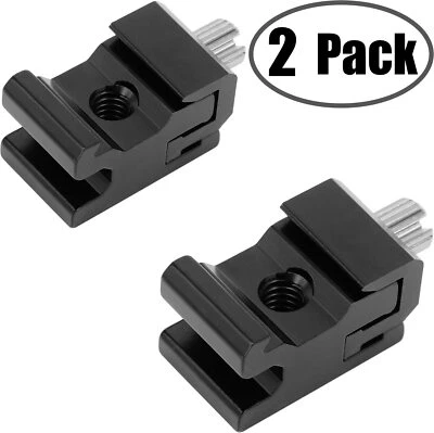 Adaptador de soporte de flash de zapata fría de metal para cámara de 2 piezas con rosca de tornillo para trípode de 1/4"-20 Foto 1 de 4