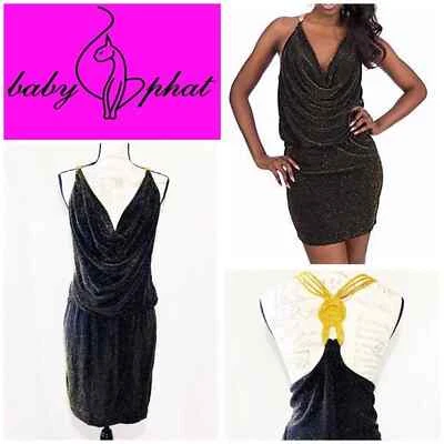 VINTAGE Baby Phat “Golden Spell” Shimmer Dress (M) - Image 1 of 4