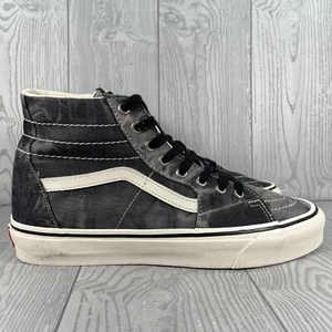 Vans Denim Destroy Sk8 Hi Tapered Black Marshmallow Shoes Sneakers Size 9 Men’s - Picture 1 of 9