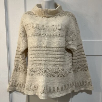 POLO RALPH LAUREN Lambswool Silk Alpaca Wool Ribbed CHUNKY COZY Sweater Womens M - Image 1 of 4