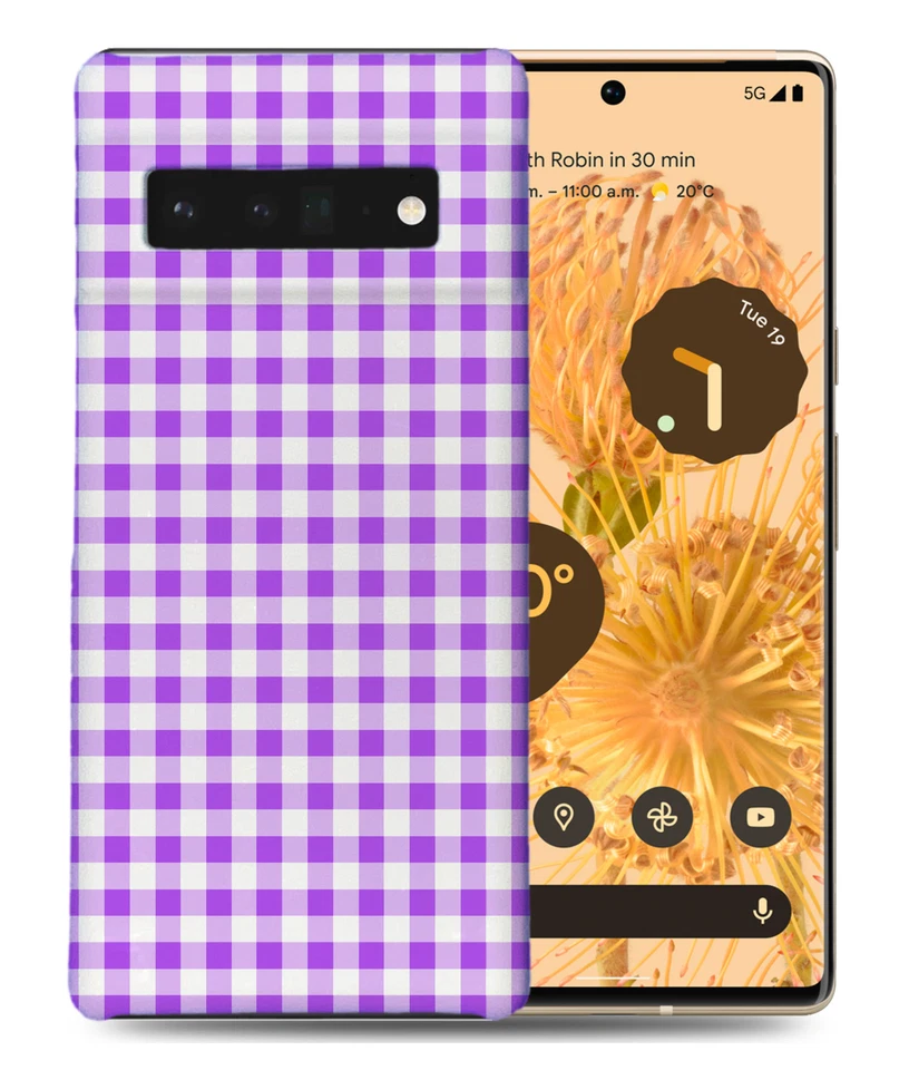 CASE COVER FOR GOOGLE PIXEL|PURPLE CHECKERED PATTERN #6 - Image 1 of 1