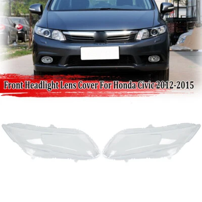Pair Headlight Headlamp Lens Shell Cover For Honda Civic 9th 2012 2013 2014 2015 - image 1 of 4