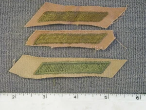 3 pieces 1940's - 1951 U. S. Army green on Khaki Service Strips, AQD Sample, new - Picture 1 of 2