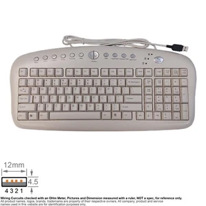 Keyboard USB A4 Tech Multi Media Multimedia KB-27 Beige - Picture 1 of 5