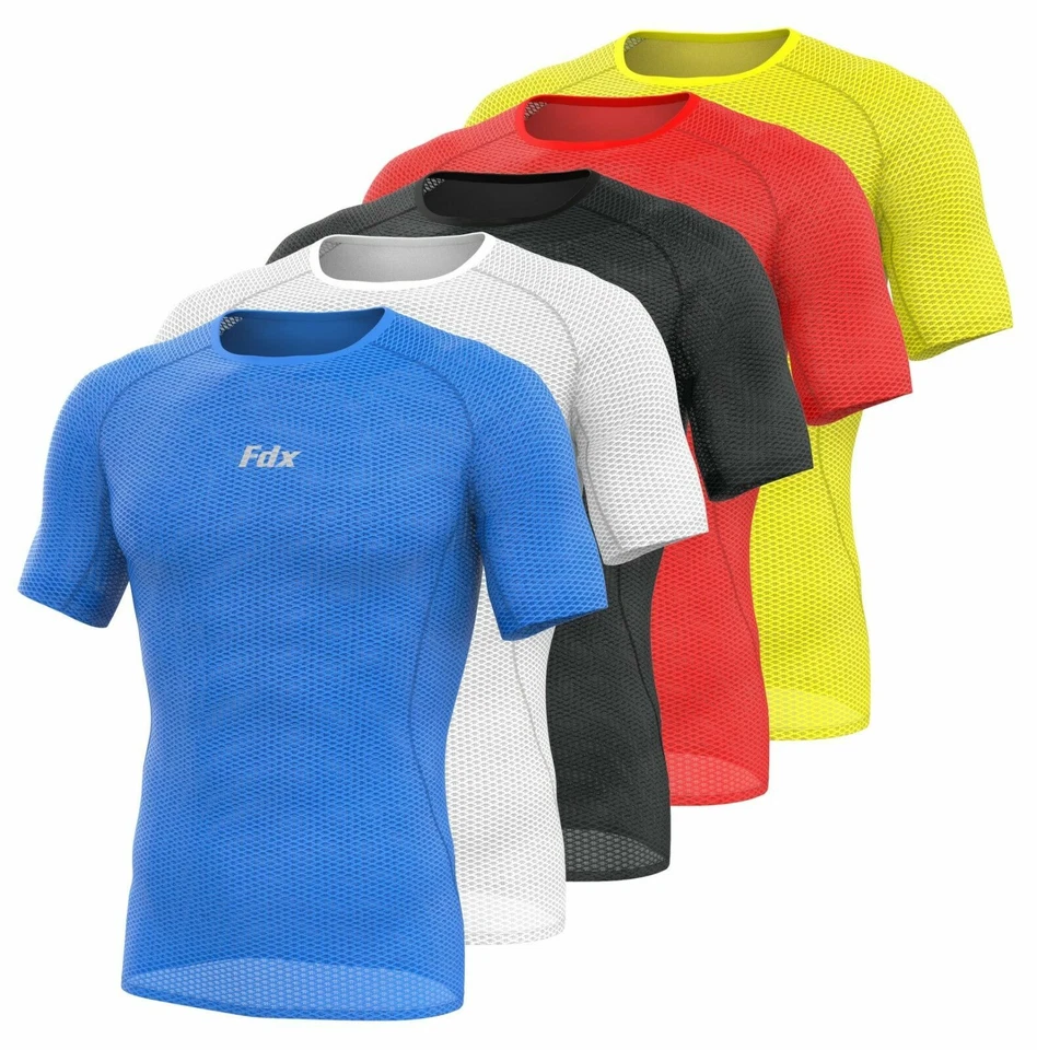 FDX Mens Half Sleeve Cool Mesh Base Layer Lightweight Running Cycling jersey/Top - Image 1 of 1