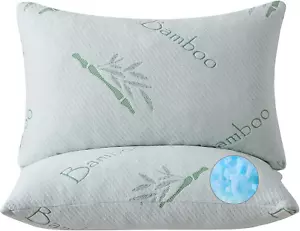 King Size Memory Foam Pillows Set of 2, Bed Pillow for Sleeping, Firm Pillow Gel - Picture 1 of 8