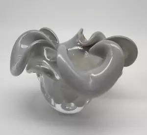 Murano Style Grey Interior Glass bowl with a clear exterior - Picture 1 of 8