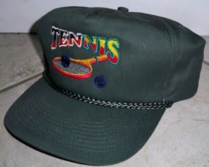 Pair of Tennis Embroidered Baseball Hats Men's Snapback; Green and White - Picture 1 of 7