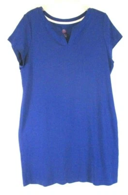 New Issac Mizrahi Live Sheath V Neck Dress Blue Knit Large A275456 Womens YX13 - Изображение 1 из 4