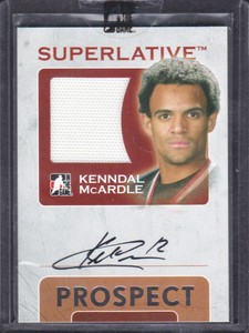 2007-08 ITG Superlative Hockey Prospects Jersey Autograph #SP-KM Kenndal McArdle