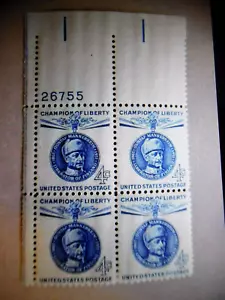 SCOTT #1110 - CHAMPIONS OF LIBERTY - SIMON BOLIVAR - 4 CENT PLATE BLOCK - MNH - Picture 1 of 1