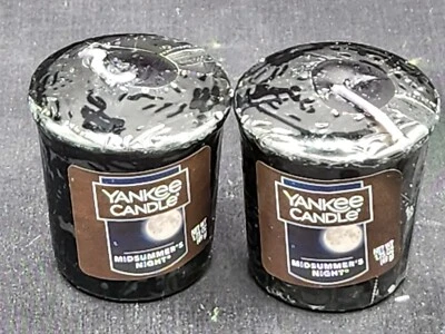 Yankee Candle 2 Midsummers Night velas de muestra votiva perfumadas cera nueva negra Foto 1 de 4