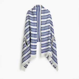 J.Crew Summerweight Cape-Scarf in Blue Stripe | $49.50 - Picture 1 of 2
