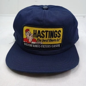 Vintage USA MADE Hastings Piston Rings Filter Patch Trucker Hat Snapback Dad Cap - Picture 1 of 9