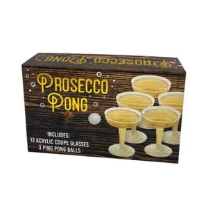 TMD Holdings Wood Grain Prosecco Pong Boxed Game with Cups and Balls 4.5 oz - Picture 1 of 1