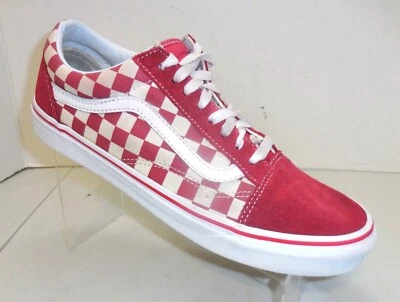 VANS Off The Wall Old Skool WOMEN Sz 10.5 MEN SZ 9 Primary Check RED & WHITE - Image 1 of 4