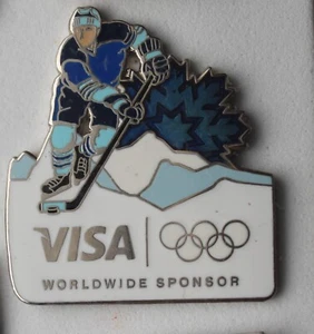 Visa Hockey Authentic 2010 Vancouver Olympic badge  Pin - Picture 1 of 1