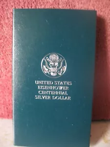 1990 WEST POINT UNITED STATES EISENHOWER CENTENNIAL SILVER DOLLAR UNC - Picture 1 of 5
