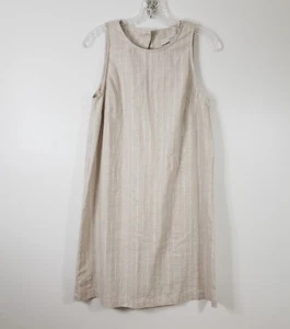 Loft Streifen Kleid Größe 4 Metallic Schimmer Schlüsselloch Leinenmischung - Bild 1 von 9