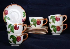 (11) Vintage FRANCISCAN "APPLES" Dinnerware: CUPS & SAUCERS - Picture 1 of 4