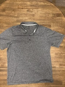 Adidas Golf Herren Poloshirt mittelgrau mit schwarzen Streifen weich leicht neu ohne Etikett NEU - Bild 1 von 7