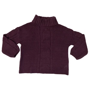 NWT Blackberry Wine Seven7 Ladies Chenille Sweater Size Small - Foto 1 di 1