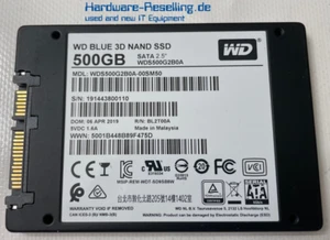 Western Digital Blue 500GB 3D NAND SSD 2,5" SATA III 6G WDS500G2B0A-00SM50 - Bild 1 von 1