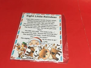 EIGHT LITTLE REINDEER - FLANNEL FELT BOARD LAMINATED STORY and PIECES - Picture 1 of 2