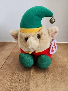 Swibco Puffkins Elvin Plush Holiday Elf Tags Vintage 1999 6" New w/Tag - Picture 1 of 6