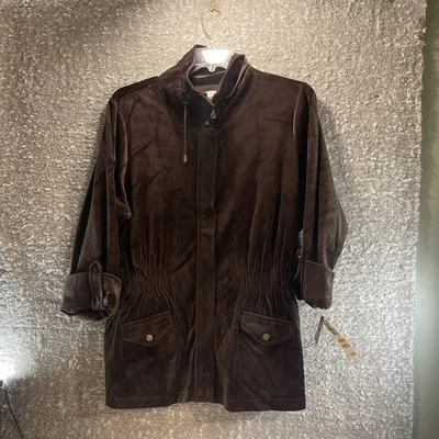 Charter Club бархат свитер куртка плюс 3 X полный молнии 3/4 манжеты рукав опрятный новый с Ярлыками - Изображение 1 из 4