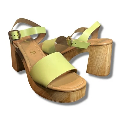 Seychelles Manila Heels 8.5 Light Green Leather Platform | Made in Italy | New - Image 1 of 4