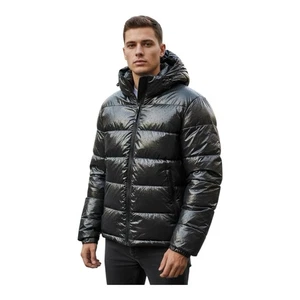 Neu mit Etikett Calvin Klein gefütterte Langarmjacke mit durchgehendem Reißverschluss und Kapuze schwarz Herrengröße XL - Bild 1 von 9