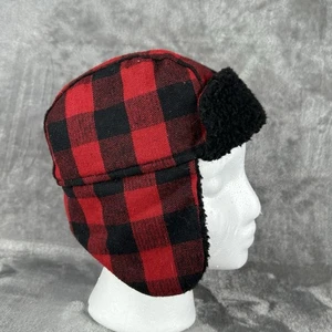 Cappello da cacciatore a quadri Wonder Kids bambino OS bufalo a quadri rosso e nero foderato in pile - Foto 1 di 7