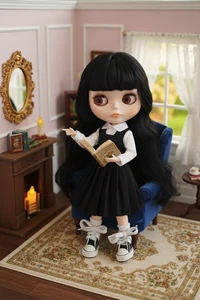Muñeca NEO Blythe Personalizada ÚNICA Pelo Negro 1/6 BJD Cuerpo Articulado Piel Blanca Juguetes de 12" - Imagen 1 de 24
