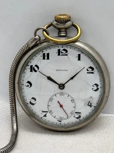 Zenith Taschenuhr für Teile oder Reparatur (funktioniert nicht) selten Vintage Swiss Made - Bild 1 von 11