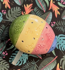 Nora Fleming Retired Striped Easter Egg mini debossed nf - Picture 1 of 9