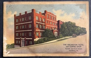 Alte Postkarte Lynchburg VA Arlington Hotel und Café weißer Rand - Bild 1 von 2