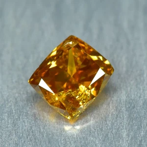 0.18Ct Cushion _ Superb Untreated Yellowish Orange Color Natural Diamond - Picture 1 of 2