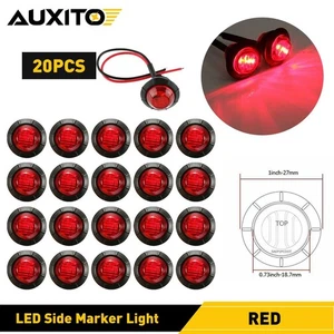 20X Rojo 3/4" Bala LED Lateral Marcador Redondo para Luces Camión Remolque Casa rodante Camioneta NUEVO - Imagen 1 de 9